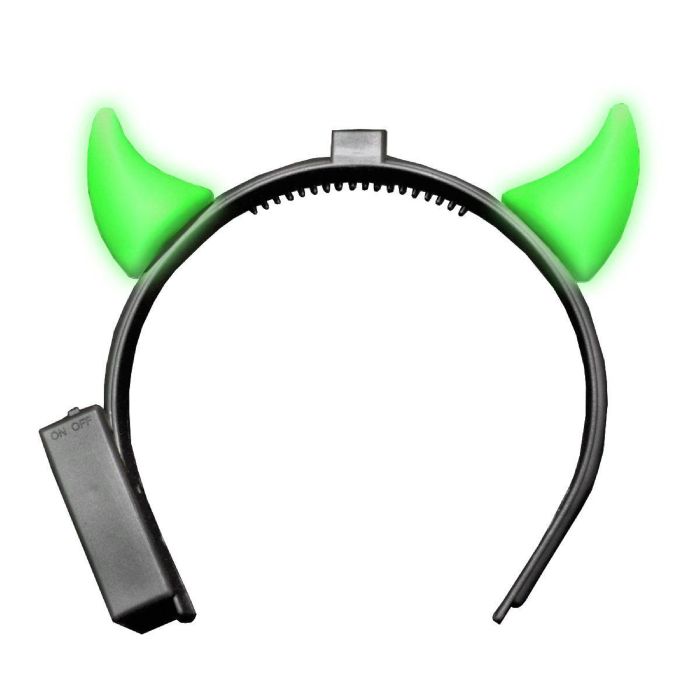 Teufelshörner mit Licht inkl. Batterien grün