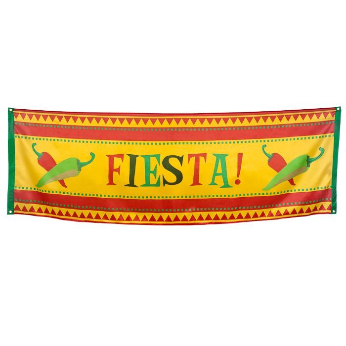 Mexikanisches Fiesta-Banner mit Chilis - 220x74 cm