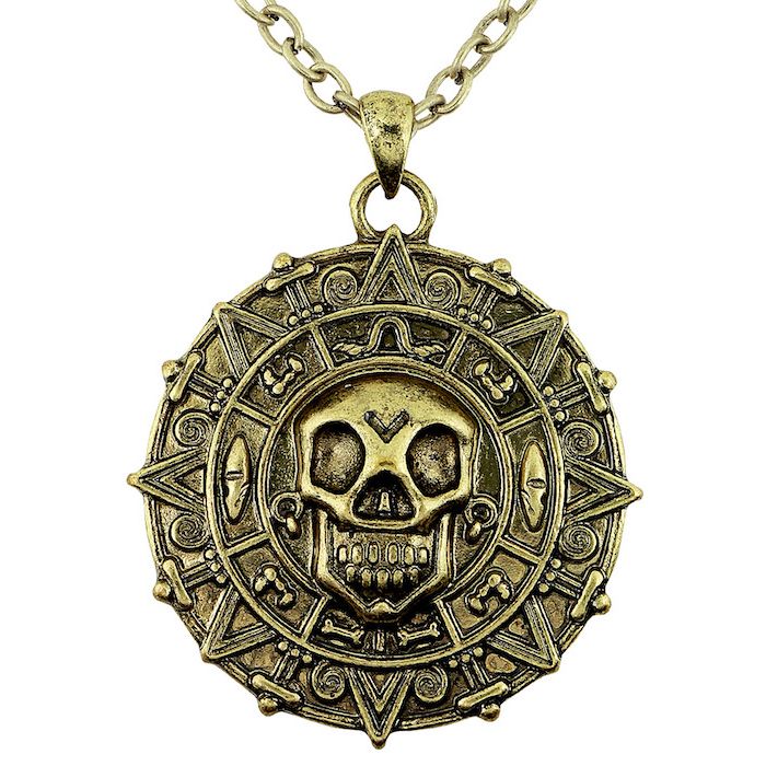Totenschädel-Skelett-Kompass-Halsband