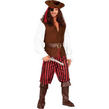 Piratenkostüm mit Hut und Augenklappe für Herren