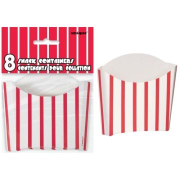 Gestreifte Snackbecher in Rot und Weiß 8x
