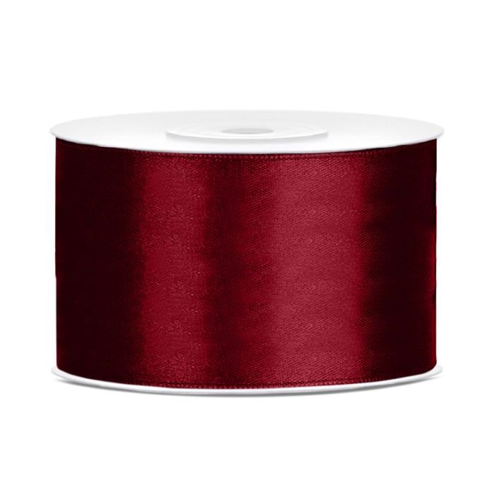 Dunkelrotes Satinband - 38 mm x 25 m