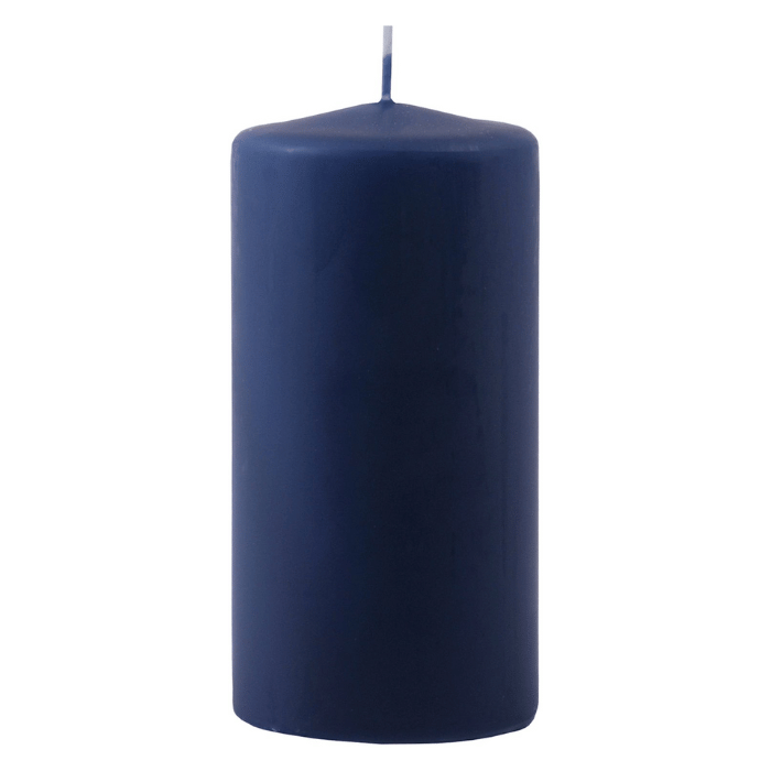 Blockkerze blau 1x - 6x12 cm