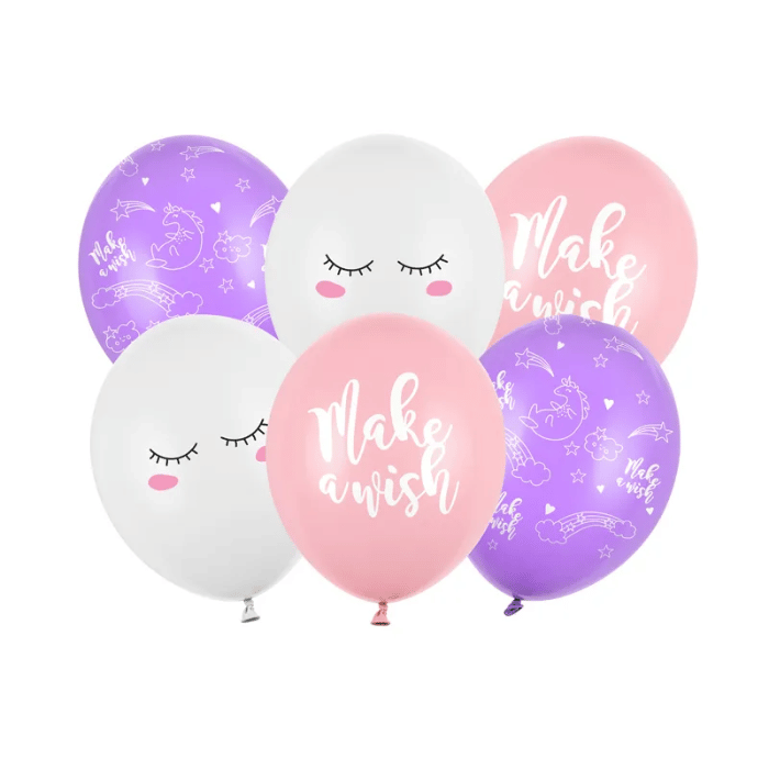 Einhornballons 6x - 30 cm