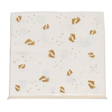 Servietten mit goldenen Babyfüßen 16x - 33x33 cm