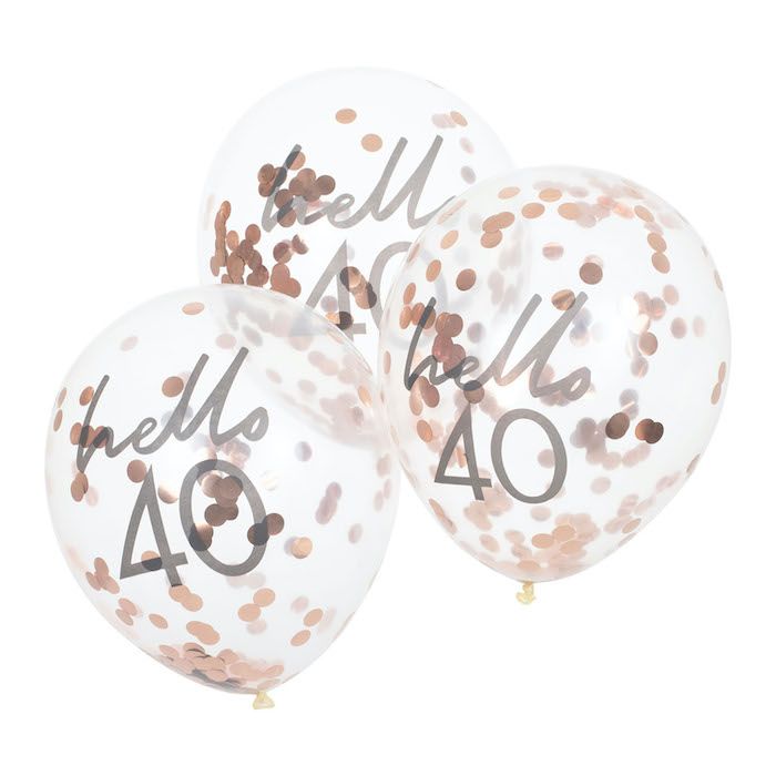 Hello 40 roségold Geburtstag Ballons 5x 