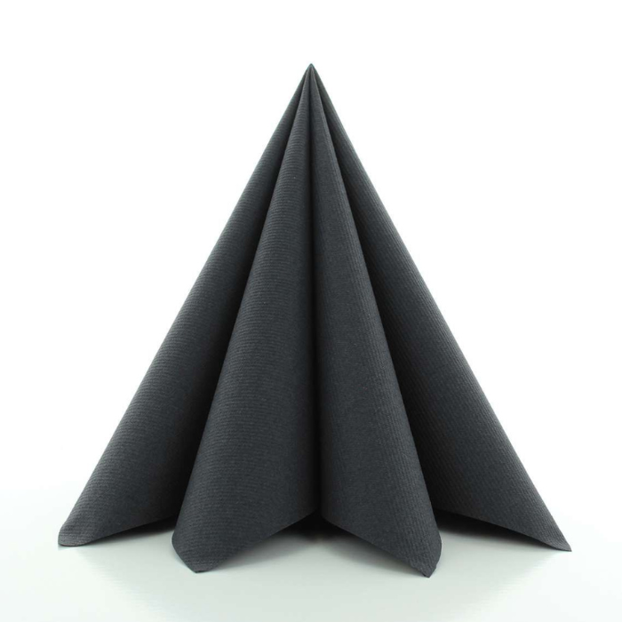 Luxusservietten schwarz 12x - 40x40 cm
