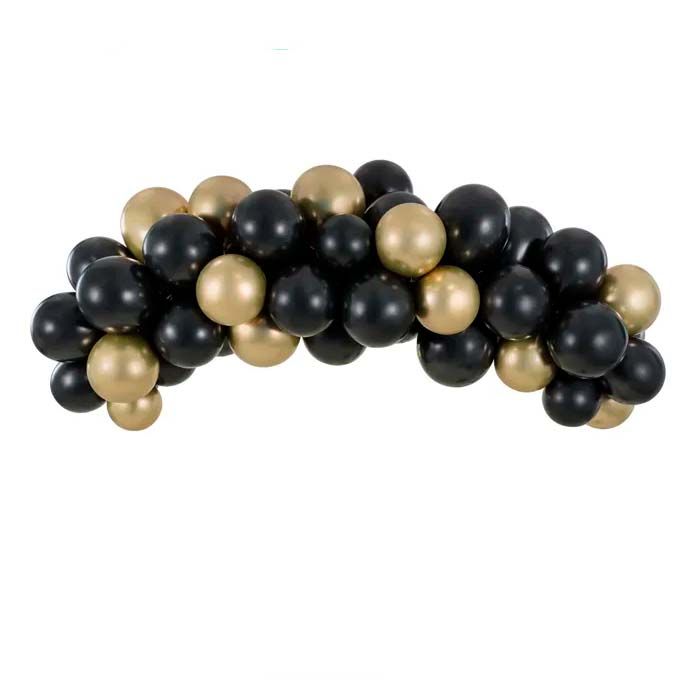 Schwarz & Gold Ballongirlande - 2 Meter