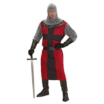 Ritterkostüm in Rot und Schwarz