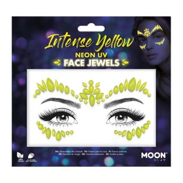 Gesichtsschmuck Neon UV Intensiv Gelb