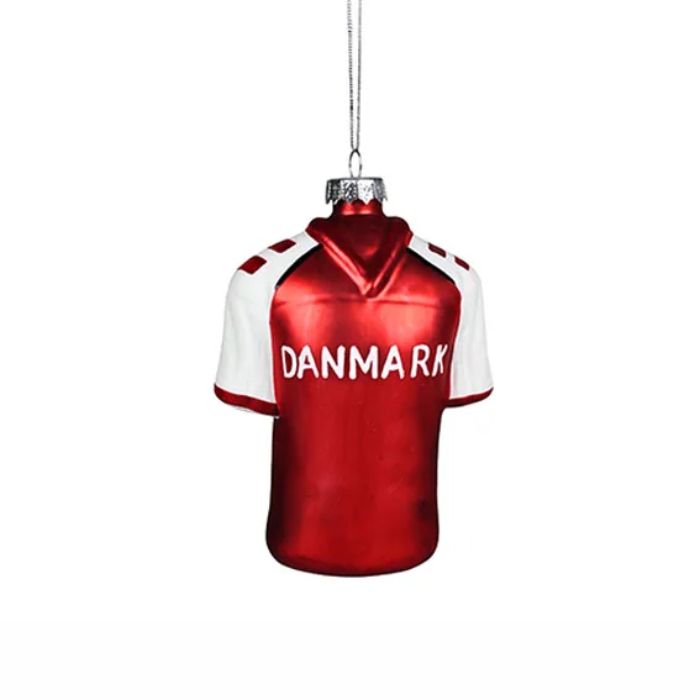 Dänemark Fußball T-Shirt zur Aufhängung in Rot Det Gamle Apotek