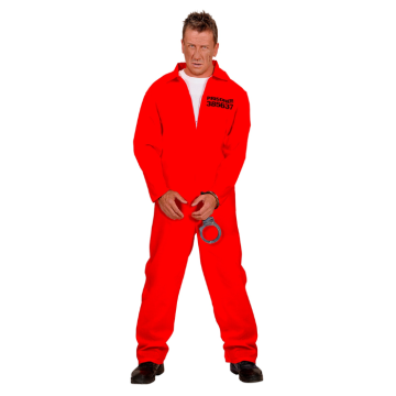 Gefängniskostüm Dunkelorange inkl. Handschellen