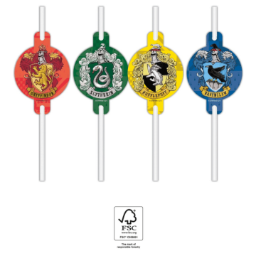 Harry Potter® Pappstrohhalme 4x - 21,5 cm
