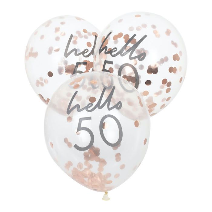 Hello 50 Roségold Ballons 5X - 30 cm