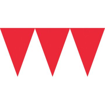 Rote Plastik-Flagguirlande - 4,5 Meter