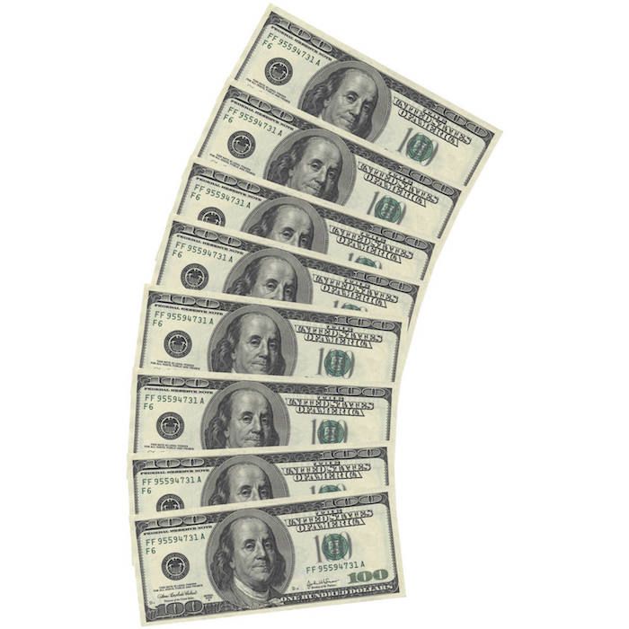 100-Dollar-Servietten 10x - 33x33 cm