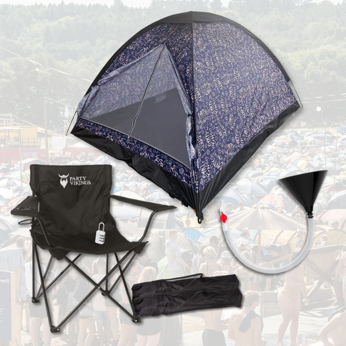 Festivalpaket 3 Personen Premium - FLOKI Zelt, Festivalstuhl u.v.m.