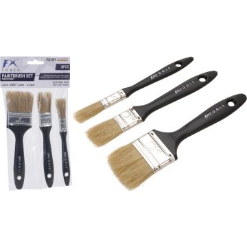 Pinselset mit 3 Pinseln für Farbe