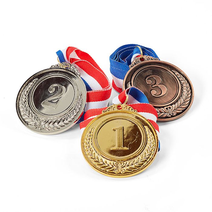 Medaillen Gold, Silber und Bronze 3x