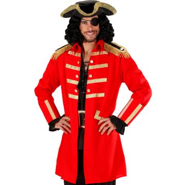 Rotes Piratenkapitäns-Kostüm für Herren