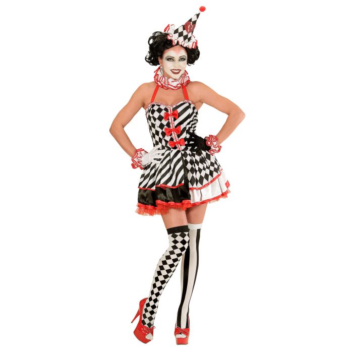 Pierrot-Kleid mit Minihut für Damen