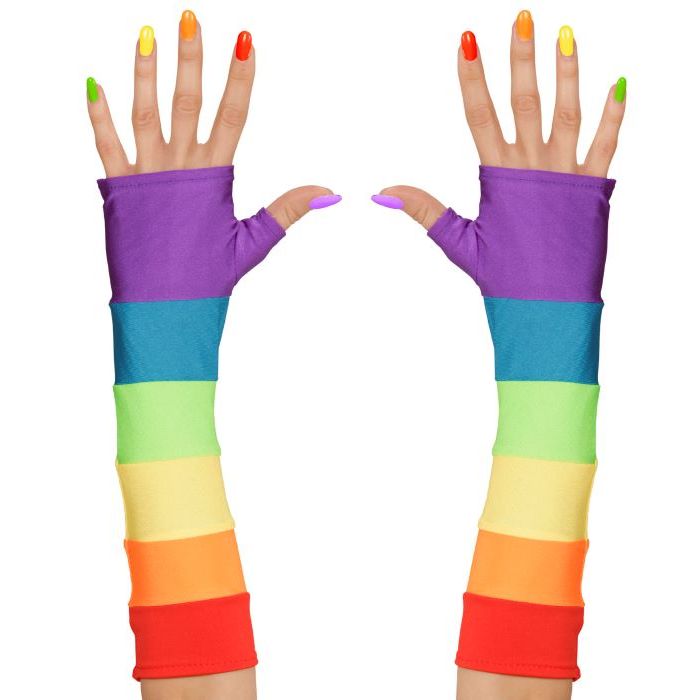 Fingerlose Handschuhe Regenbogenfarben