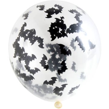Ballon Mit Fledermaus Konfetti 4x - 30 cm