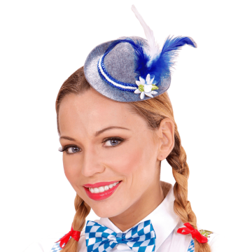 Blau/grauer Mini-Tyrolerhut