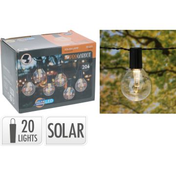 Solarlichterkette mit 20 LED-Lichtern und klaren Glühbirnen