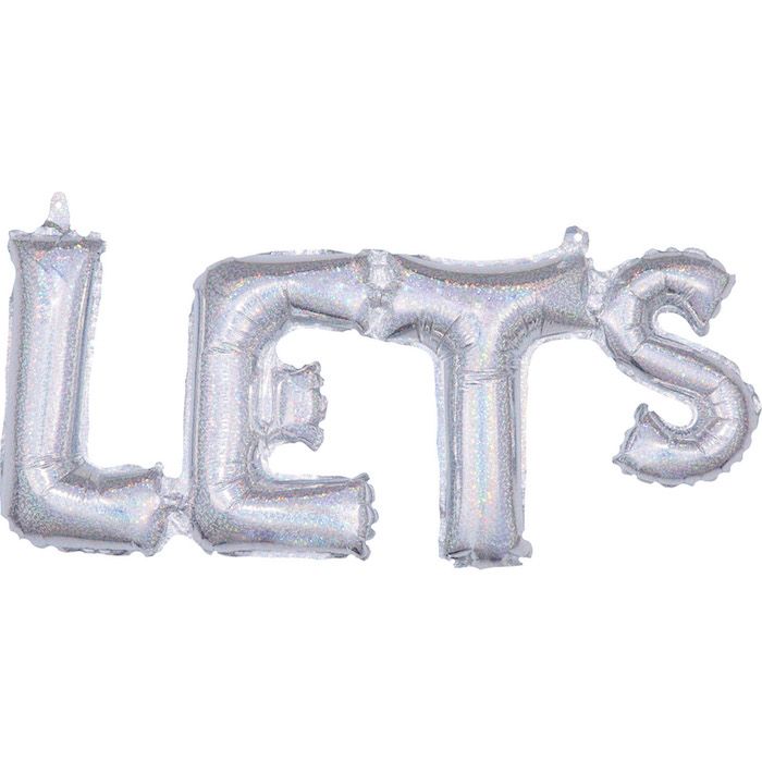"LETS " Holografischer Folienballon - 53 cm
