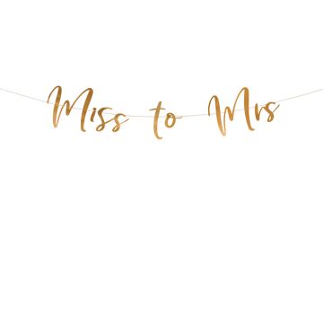 Guld Miss to Mrs Girlande - 18 x 76 cm