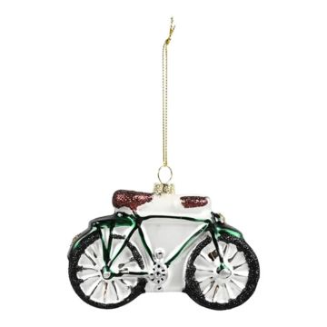 Glitzer Fahrrad mit goldener Schnur zum Anhänger Det Gamle Apotek
