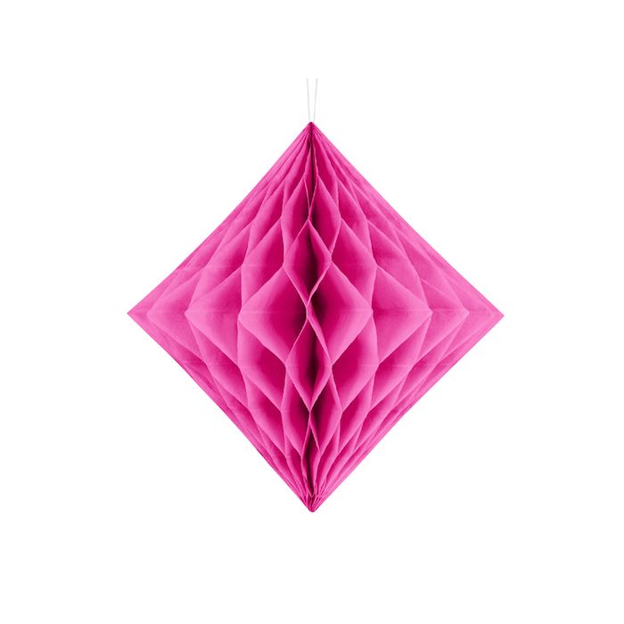 Diamant-Honeycomb in Dunkelpink - 30 cm