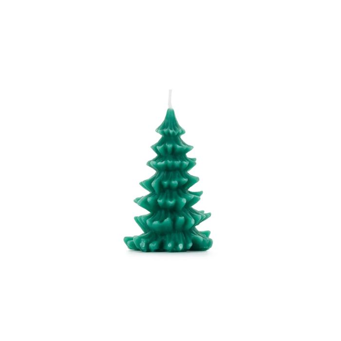 Weihnachtsbaum Kerze grün - 10 cm