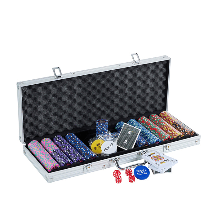 Pokerset 500 Royal Flush Chips 14g. Aluminiumkoffer High-Stakes PartyVikings 