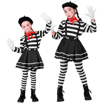 Französisches Mime-Kostüm für Mädchen