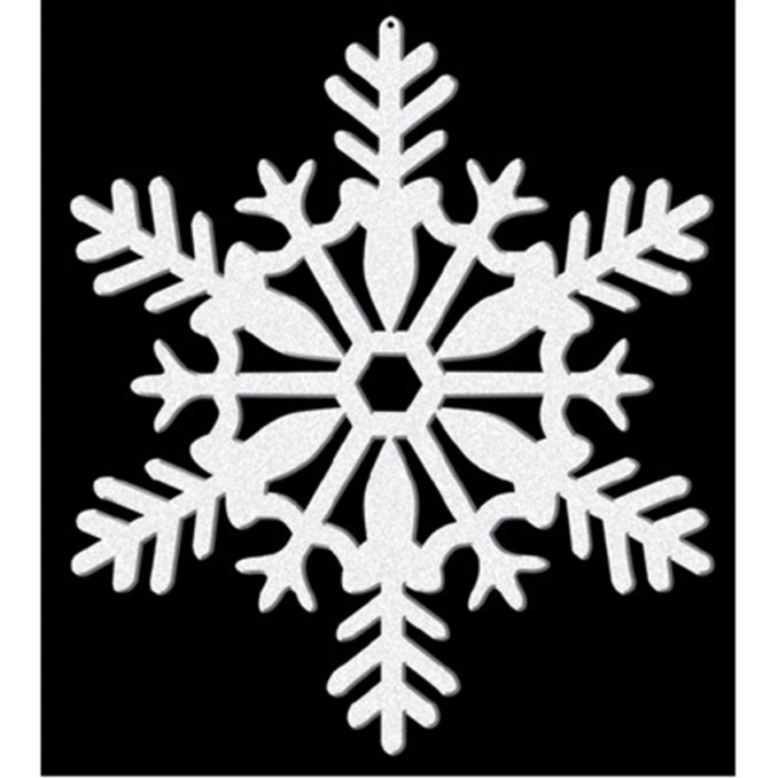 Weißer Glitzer-Schneeflocken 4x - 10 cm