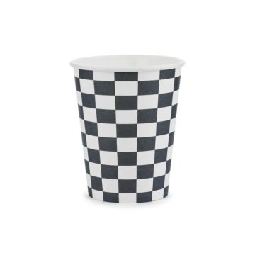 Pappbecher mit kariertem Flaggenmuster 6x - 220 ml