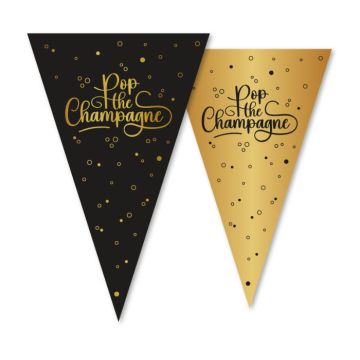 Neujahrsflaggen-Girlande Pop the Champagne - 10 Meter