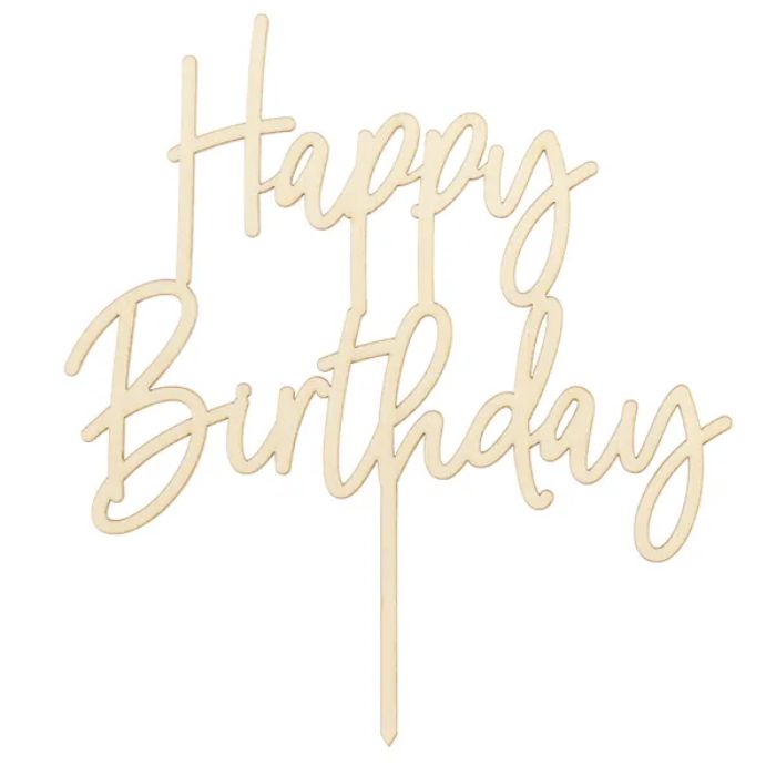 Happy birthday Torten dekorationsholz 16,5x15 cm 