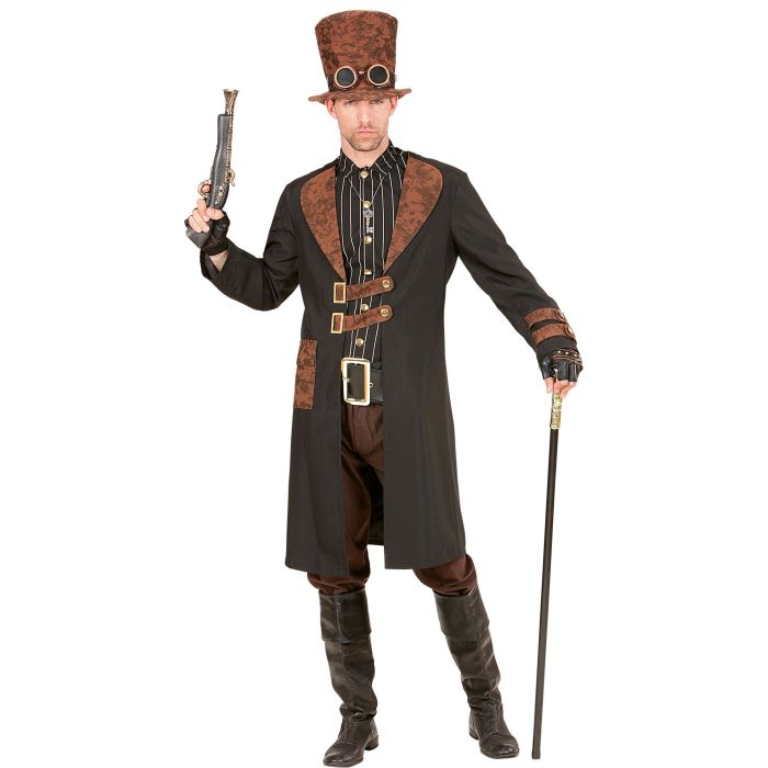 Steampunk-Kostüm mit Mantel und Hut