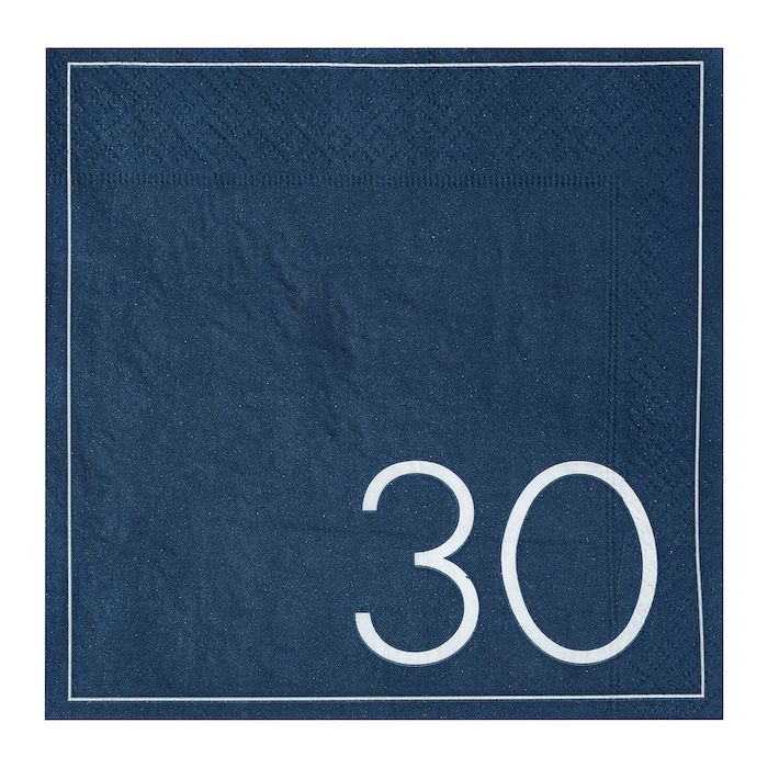 30. Geburtstagsservietten in Blau 16x