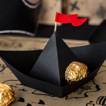 Piratenschiff Snackschalen schwarz 6x - 19x10x14 cm