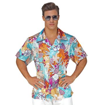 Blumiges Satin-Hawaii-Hemd