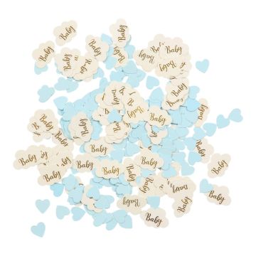 Konfetti baby Junge hellblaue Herzen 20 g