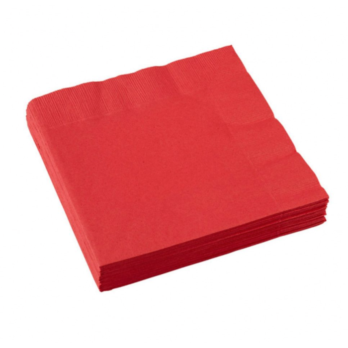 Rote Servietten 20x - 33x33 cm