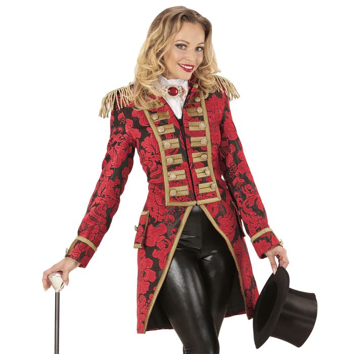 Rote Jacquard-Paradejacke für Damen