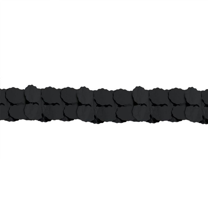 Schwarze Papiergirlande - 3,65 Meter