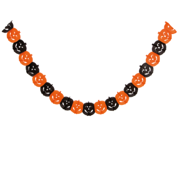 Kürbisgirlande schwarz/orange - 3 Meter