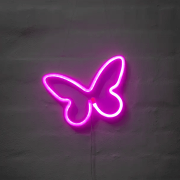 Schmetterling Neon LED-Schild - 16x23 cm